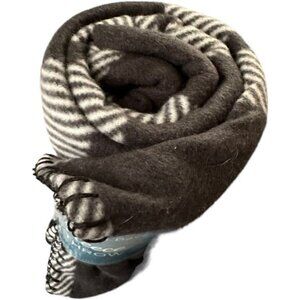 Comfort Bay Fleece Throw Blanket 50"x60" Black & White Striped Polyester
